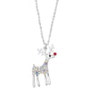 Holiday Necklace Crystal Body Rudolph with Red Nose