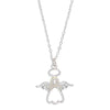 Holiday Necklace Silver Angel with Pearl