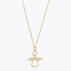 Holiday Necklace Gold Open Angel with Pearl