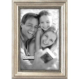 Malden International Designs Classic Wood Picture Frame 4 by 6-Inch, Silver Bead