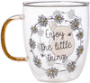Silver Buffalo Disney Winnie the Pooh Enjoy The Little Things Glitter Handle Glass Mug, 14 Ounces (Back)