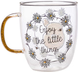 Silver Buffalo Disney Winnie the Pooh Enjoy The Little Things Glitter Handle Glass Mug, 14 Ounces (Back)