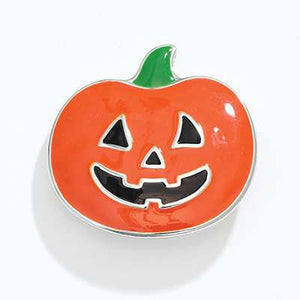 Brooch Pin Halloween Orange Jack-O-Lantern Pumpkin