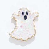 Halloween Brooch Pin Glittery Ghost