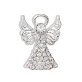 Holiday Brooch Pin Crystal Silver Angel