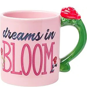 Disney Belle Reading Dreams in Bloom Roses Sculpted Handle Mug, 20 Oz.