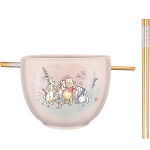 Disney Pooh and Friends Ceramic Ramen Bowl with Chopsticks