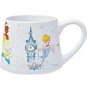 Disney Princesses with Icons Tapered Pottery Mug, 18 Oz.
