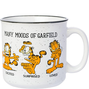 Many Moods of Garfield Ceramic Camper Mug, 20 Oz.