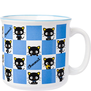 Sanrio Chococat Checker Pattern Ceramic Camper Mug, 20 Oz.