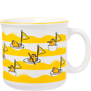 Sanrio Gudetama Lost at Sea Waves Ceramic Camper Mug, 20 Oz.