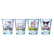 Hello Kitty & Friends Sanrio Characters on Cloud Mini Glasses Set of 4