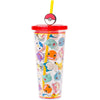 Pokemon Multi Character Head Toss Plastic Cold Cup with Straw, 24 Oz.