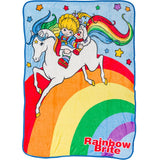 Rainbow Brite Starlite Twink Rainbow Stars Screen Printed 45” X 60” Flannel Throw