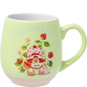 Strawberry Shortcake Life is Delicious Green Curved Mug, 16 Oz.