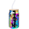 Disney Villain Characters Iridescent Glass Tumbler with Bamboo Lid, 16 Oz.