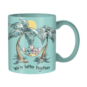 Disney Stitch and Angel on Hammock We're Better Together Mug, 20 Oz.