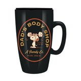 Peanuts Snoopy Dad's Body Shop 16oz Ceramic Travel Mug with Lid