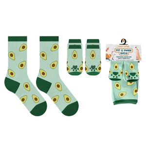 Avocado Green Pet & Owner Matching Socks Set