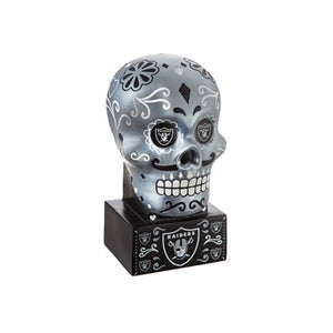 Las Vegas Raiders Sugar Skull Statue, Silver
