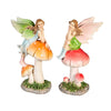 Colorful Fairy with Rainboots Sitting On Mushroom Figurine 6"