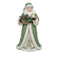 12" Shades of Green Santa Garden Statue