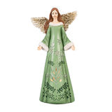 12" Shades of Green Angel Garden Statue
