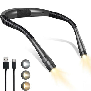 Neck Light for Reading – Bendable, Rechargeable & Adjustable Reading with 3 Color Modes