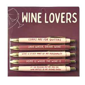 Set of 5 Wine Lover Pens