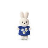 Miffy in Blue Birthday Dress with White Daisy Flowers Crocheted Plush Stuffed Bunny 10"