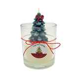 8 Oz. Christmas Tree with Red Bow Art Candle