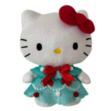 8" Sanrio Hello Kitty in Mint Green Christmas Tree Dress Stuffed Plush