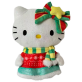 8" Sanrio Hello Kitty in Winter Outfit with Scarf and Yellow Star Bow Stuffed Plush