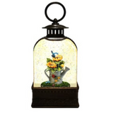 9.625" Water Can with Sunflowers Dome Glitter Lantern - At Home by Mirabeau