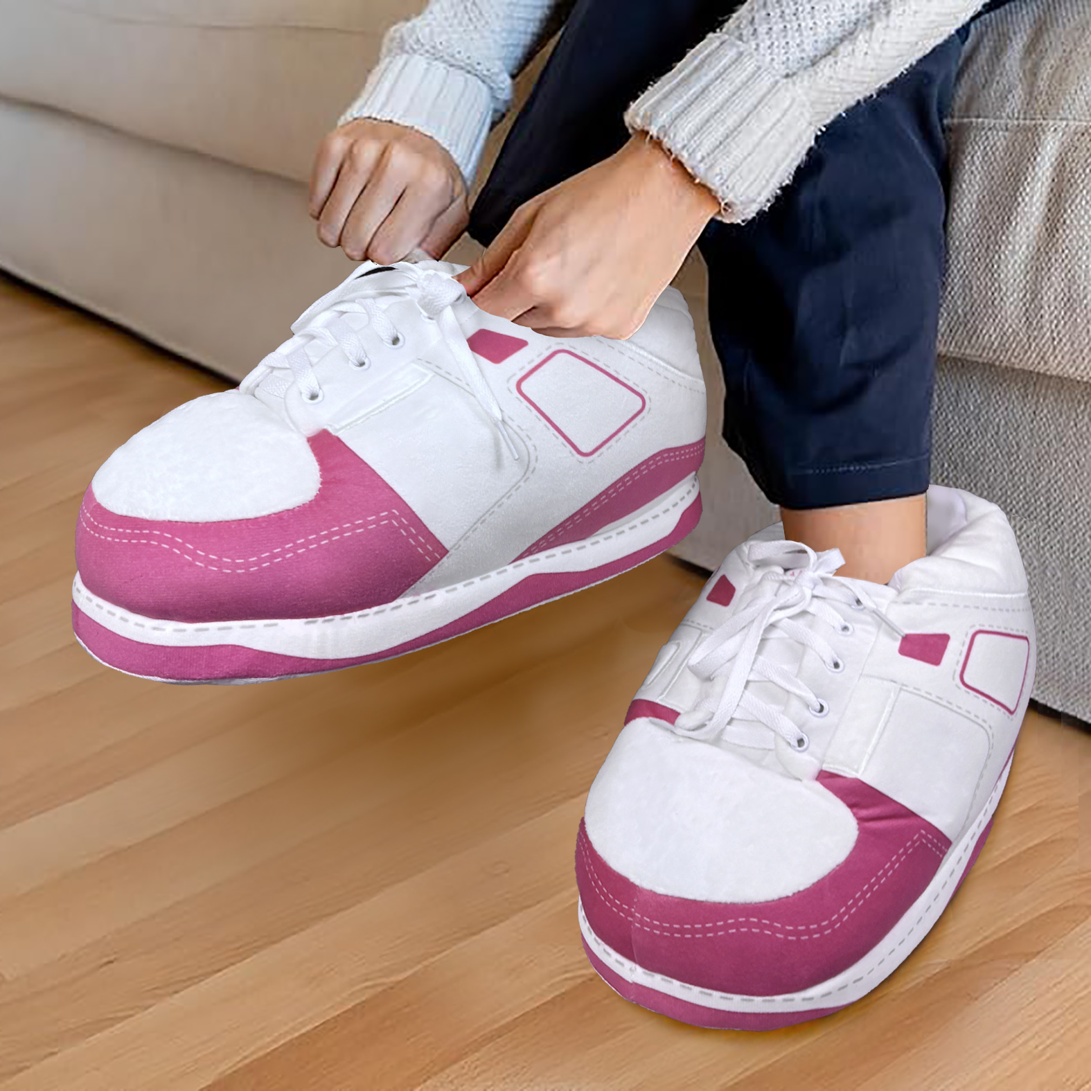 Pink Power Oversized Sneaker Slippers – Steve