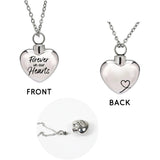 Forever in Our Hearts Screw Top Holds Ashes Memorial Silver Finish Heart Necklace