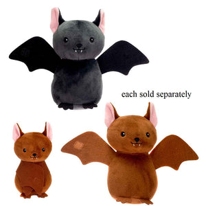 12.5" Black or Brown Bat with Foldable Flap Wings Stuffed Plush