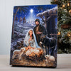 A Savior is Born Holy Family Nativity Lighted 8"x6" Canvas
