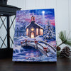 O Come Emmanuel Church with Bridge Lighted 8"x6" Canvas