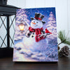 Jolly Winter Magic Snowman with Lantern Lighted 8"x6" Canvas