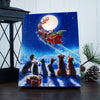 Holiday Dogs Watching for Santa's Arrival Lighted 8"x6" Canvas