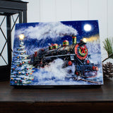 North Pole Express Train Lighted 8"x6" Canvas