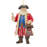 America 250th Santa with Liberty Bell Ornament 5"
