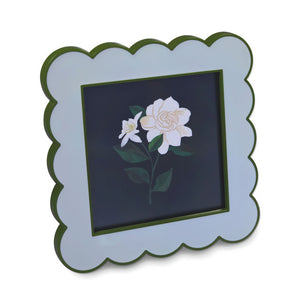 Hallmark Green and Light Blue Scalloped Square Picture Frame, 4x4