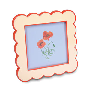 Hallmark Red and Cream Scalloped Square Picture Frame, 4x4