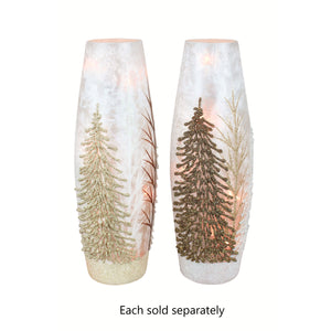 Winter Wonderland Pre-Lit Glass Vase 11.75"
