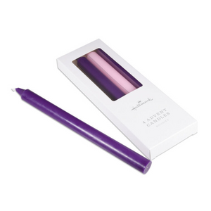 Advent Pink and Purple Taper Candles, Set of 4