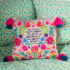 Always Remember You Are Braver, Smarter, and Loved Double Sided Throw Pillow with Tassels, 14"