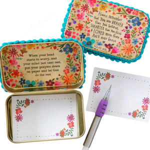 Always Remember You Are Braver, Smarter, and Loved Tin Prayer Box, 3.75"