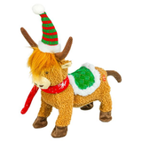 Animated Singing and Dancing Holiday Highland Cow Stuffed Plush 13"